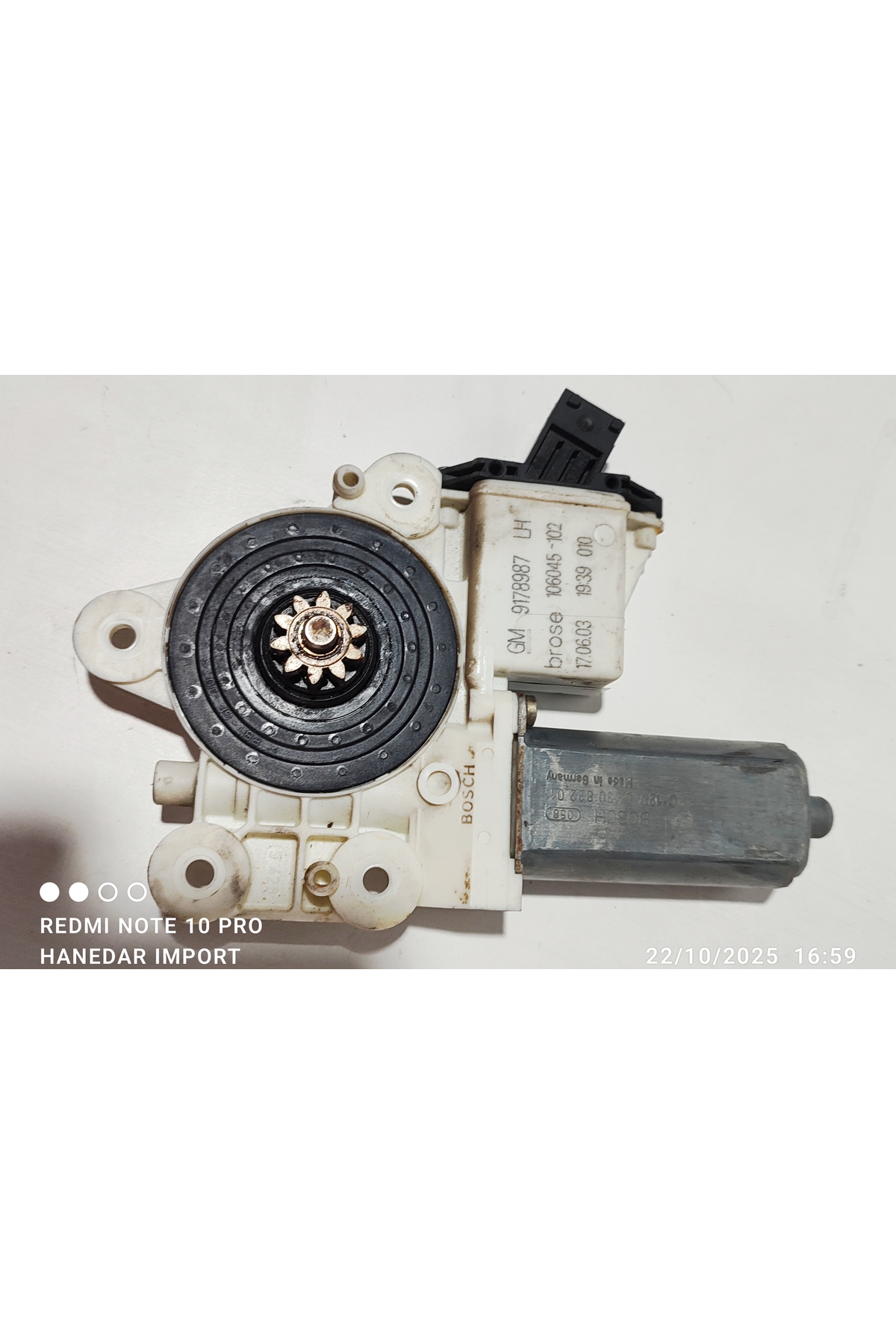 GM 9178987 LH brose 106045-102 Vectra C sol ön cam motoru - Görsel 2