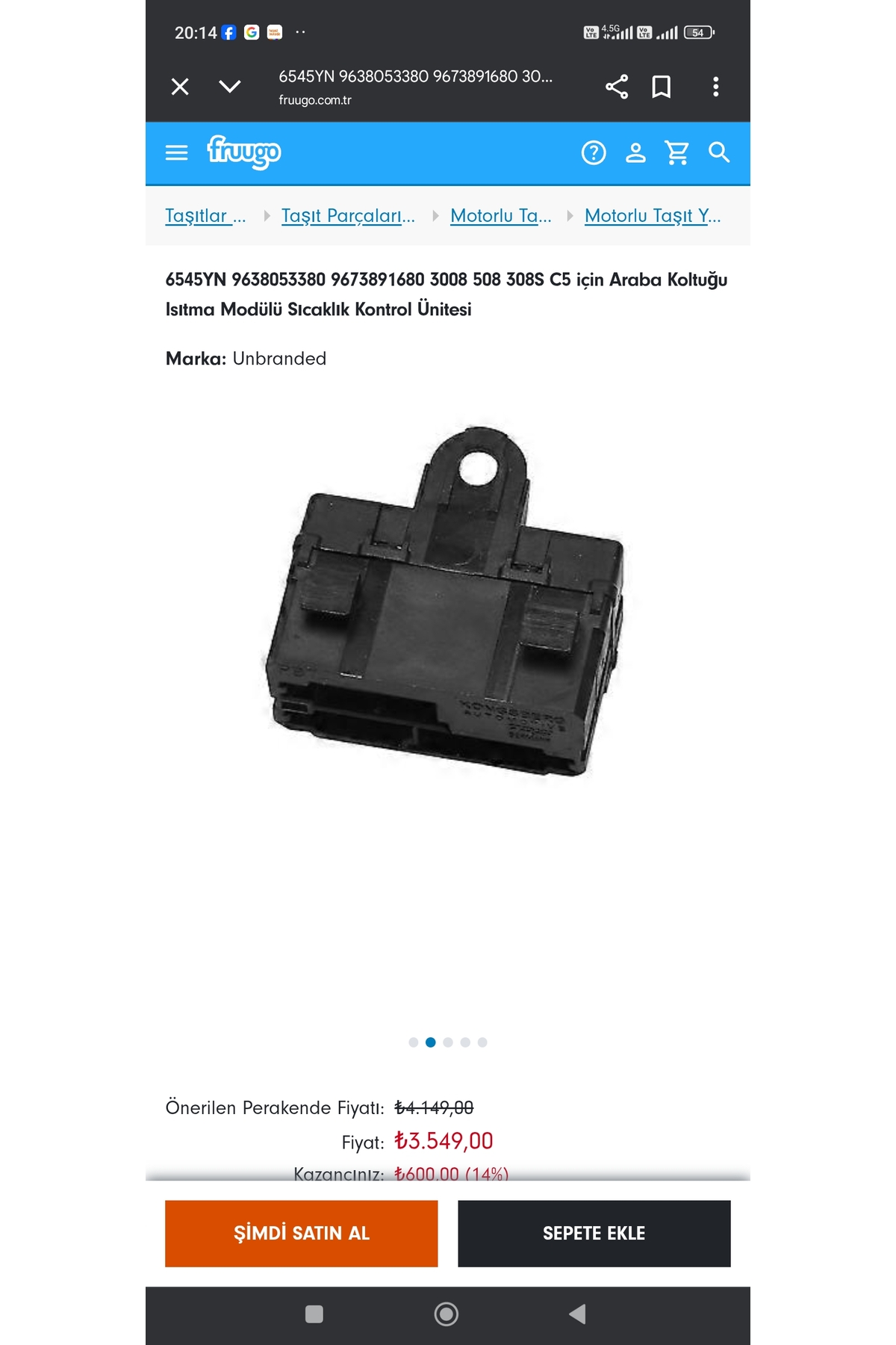 9638053380 Pejo için Koltuk Isıtma Modülü Sıcaklık Kontrol Ünitesi - Görsel 2